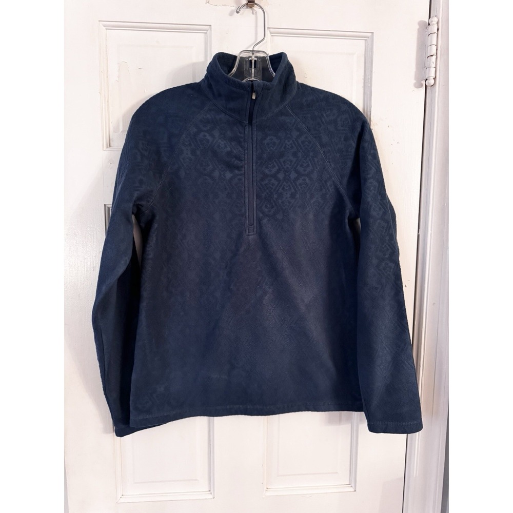💙Eddie Bauer Women's Sz S Teal Fast Fleece Raglan Sleeve Pullover 1/4 Zip